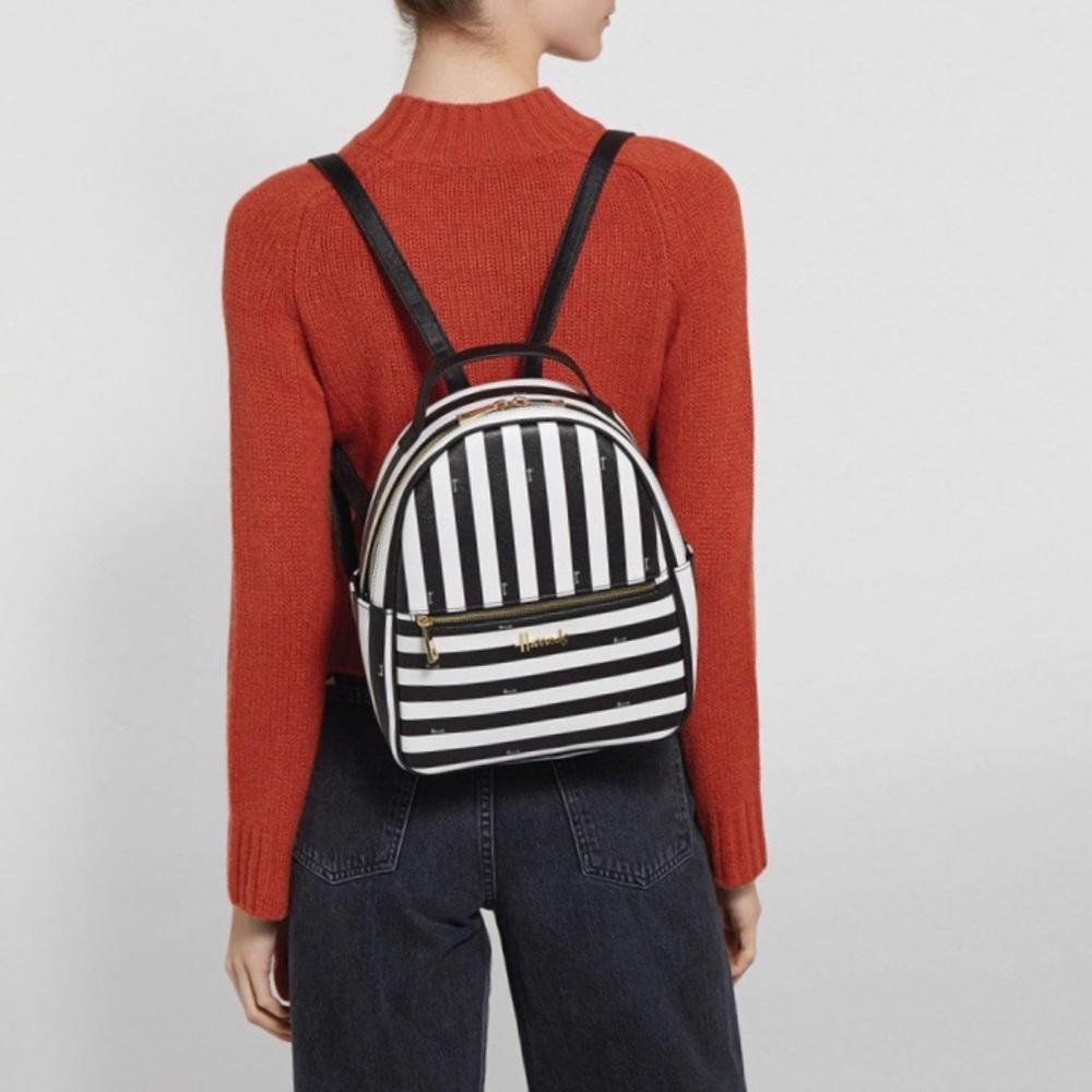 Harrods Boutique MultiStripe Backpack Faux leather